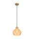 Jessica Dome Pendant Ceiling Light Gold Colours Matt Amber Glass Shade 1x E27-1
