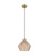 Jessica Dome Pendant Ceiling Light Gold Colours Matt Amber Glass Shade 1x E27-2