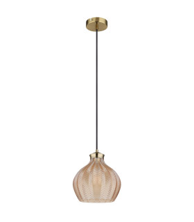 Jessica Dome Pendant Ceiling Light Gold Colours Matt Amber Glass Shade 1x E27-2