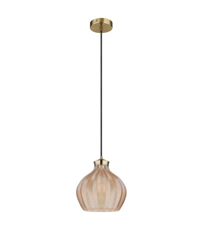 Jessica Dome Pendant Ceiling Light Gold Colours Matt Amber Glass Shade 1x E27-2