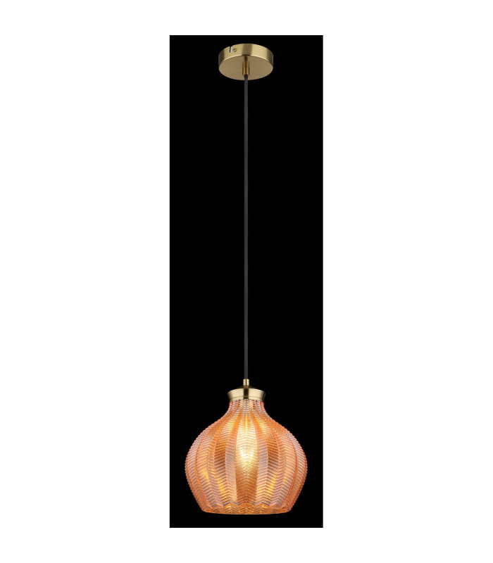 Jessica Dome Pendant Ceiling Light Gold Colours Matt Amber Glass Shade 1x E27-4