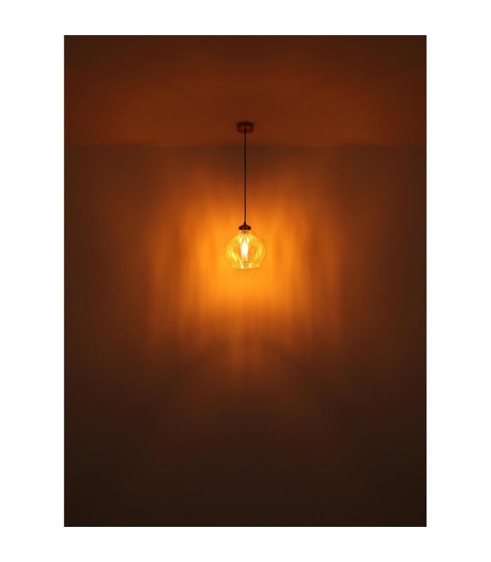 Jessica Dome Pendant Ceiling Light Gold Colours Matt Amber Glass Shade 1x E27-5