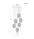 Devin Cluster Pendant Ceiling Light Gold Colours Matt Glass Shade 6x E14-5