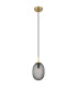 Devin Globe Pendant Ceiling Light Gold Colours Matt Smoke Glass Shade 1x E14-2