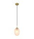 Devin Globe Pendant Ceiling Light Gold Colours Matt Satined Glass Shade 1x E14-1