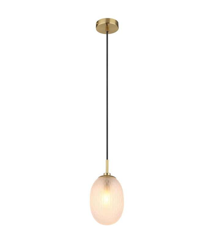 Devin Globe Pendant Ceiling Light Gold Colours Matt Satined Glass Shade 1x E14-1