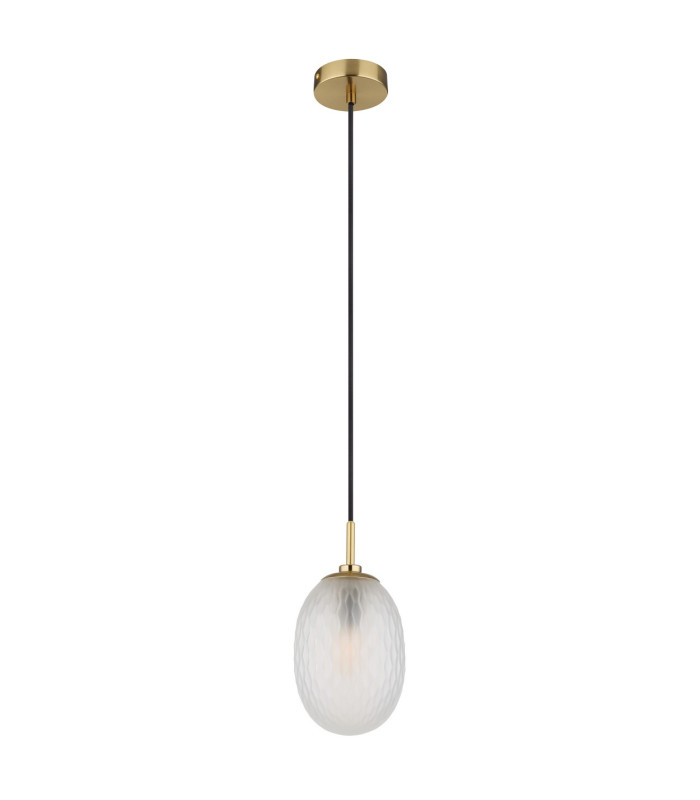 Devin Globe Pendant Ceiling Light Gold Colours Matt Satined Glass Shade 1x E14-2