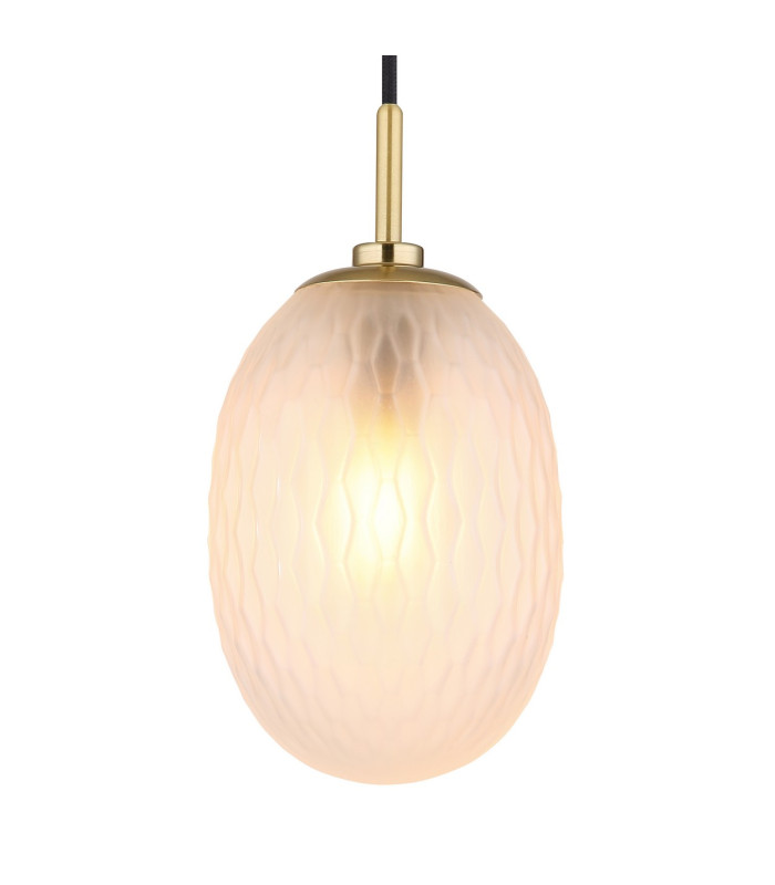 Devin Globe Pendant Ceiling Light Gold Colours Matt Satined Glass Shade 1x E14-3