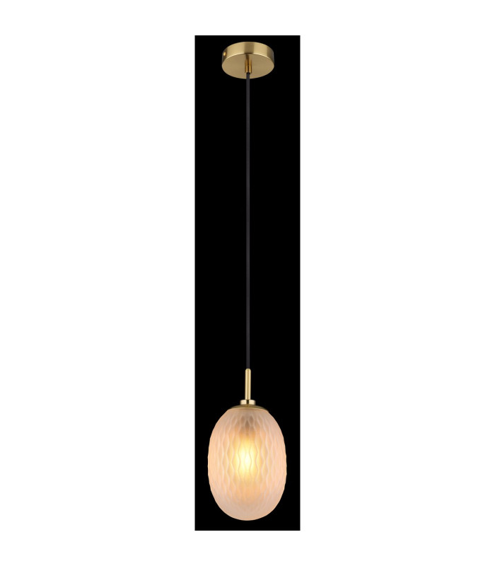 Devin Globe Pendant Ceiling Light Gold Colours Matt Satined Glass Shade 1x E14-4