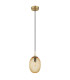 Devin Globe Pendant Ceiling Light Gold Colours Matt Amber Glass Shade 1x E14-2