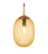 Devin Globe Pendant Ceiling Light Gold Colours Matt Amber Glass Shade 1x E14-3