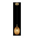 Devin Globe Pendant Ceiling Light Gold Colours Matt Amber Glass Shade 1x E14-4