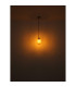 Devin Globe Pendant Ceiling Light Gold Colours Matt Amber Glass Shade 1x E14-5