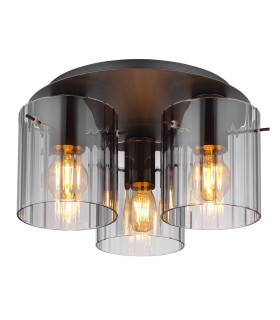 Tulivar Shade Cluster Ceiling Light Grey Dark Smoke Glass Shade 3x E27-1