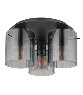 Tulivar Shade Cluster Ceiling Light Grey Dark Smoke Glass Shade 3x E27-2