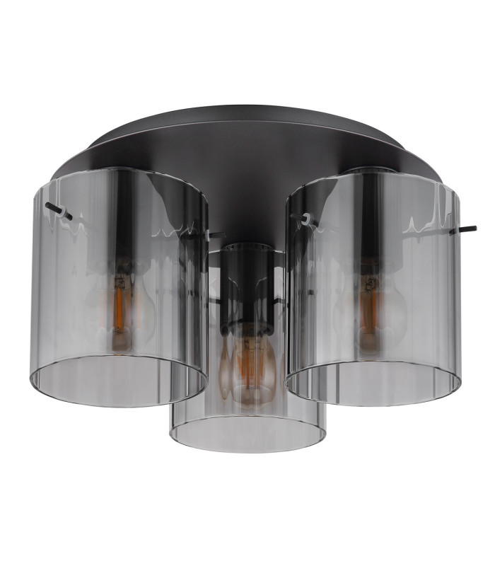 Tulivar Shade Cluster Ceiling Light Grey Dark Smoke Glass Shade 3x E27-2