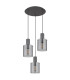 Tulivar Cluster Pendant Ceiling Light Grey Dark Smoke Glass Shade 3x E27-2