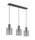 Tulivar Bar Pendant Ceiling Light Grey Dark Smoke Glass Shade 3x E27-2