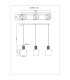 Tulivar Bar Pendant Ceiling Light Grey Dark Smoke Glass Shade 3x E27-6