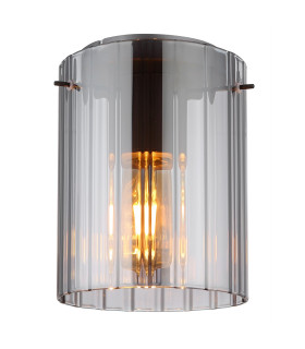 Tulivar Cylindrical Ceiling Light Grey Dark Smoke Glass Shade 1x E27-1