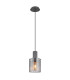Tulivar Slim Pendant Ceiling Light Grey Dark Smoke Glass Shade 1x E27-1