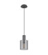 Tulivar Slim Pendant Ceiling Light Grey Dark Smoke Glass Shade 1x E27-2