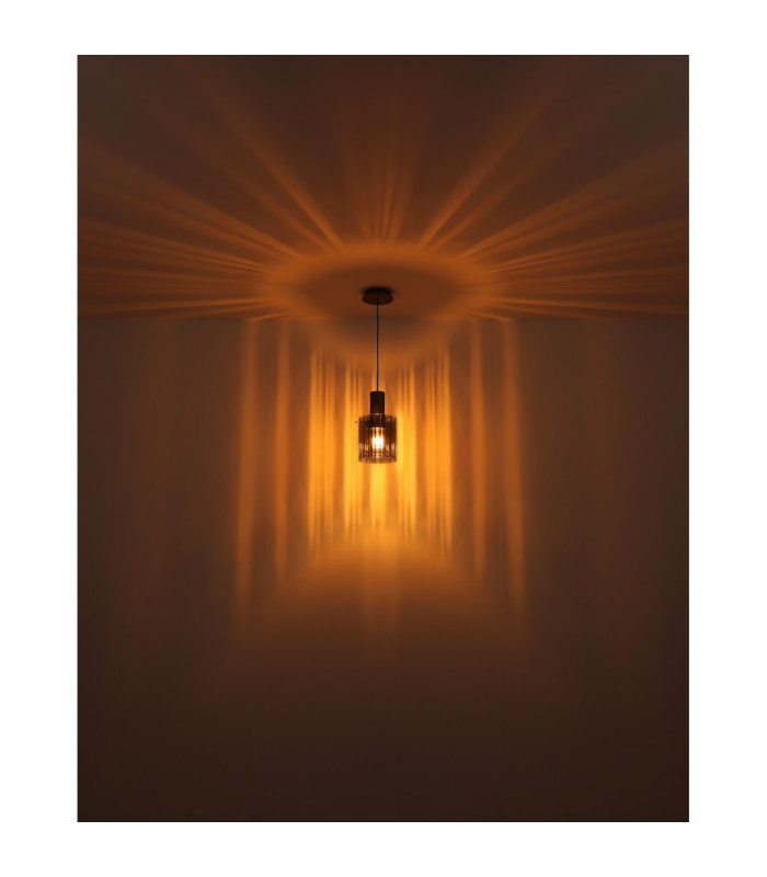 Tulivar Slim Pendant Ceiling Light Grey Dark Smoke Glass Shade 1x E27-4