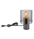 Tulivar Cylindrical Table Lamp Grey Dark Smoke Glass Shade 1x E27-3