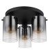 Florentina Shade Cluster Ceiling Light Matt Black Smoke Glass Shade 3x E27-2