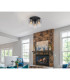 Florentina Shade Cluster Ceiling Light Matt Black Smoke Glass Shade 3x E27-3