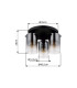 Florentina Shade Cluster Ceiling Light Matt Black Smoke Glass Shade 3x E27-5