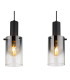 Florentina Bar Pendant Ceiling Light Matt Black Smoke Glass Shade 3x E27-4