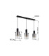 Florentina Bar Pendant Ceiling Light Matt Black Smoke Glass Shade 3x E27-6