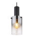 Florentina Slim Pendant Ceiling Light Matt Black Smoke Glass Shade 1x E27-3