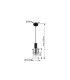 Florentina Slim Pendant Ceiling Light Matt Black Smoke Glass Shade 1x E27-5