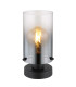 Florentina Cylindrical Table Lamp Matt Black Smoke Glass Shade 1x E27-1