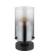 Florentina Cylindrical Table Lamp Matt Black Smoke Glass Shade 1x E27-2