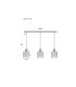 Underwood Bar Pendant Ceiling Light Wood Look Dark Smoke Glass Shade 3x E27-6