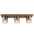 Underwood Shade Cluster Ceiling Light Wood Look Dark Smoke Glass Shade 3x E27-3