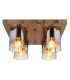 Underwood Shade Cluster Ceiling Light Wood Look Dark Smoke Glass Shade 4x E27-3