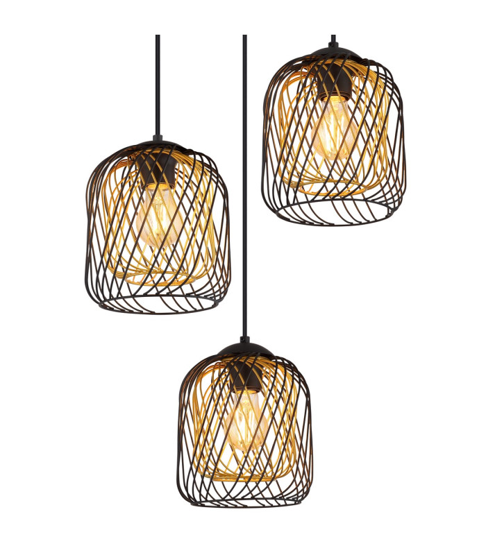 Dichti Cluster Pendant Ceiling Light Matt Black 3x E27-3