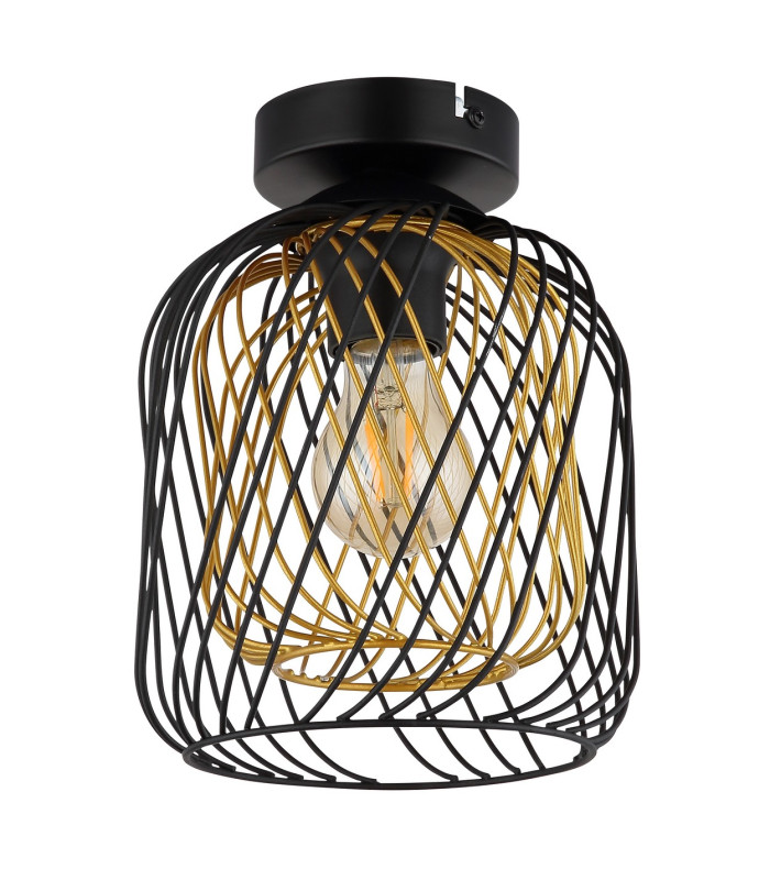 Dichti Semi Flush Ceiling Light Matt Black 1x E27-2
