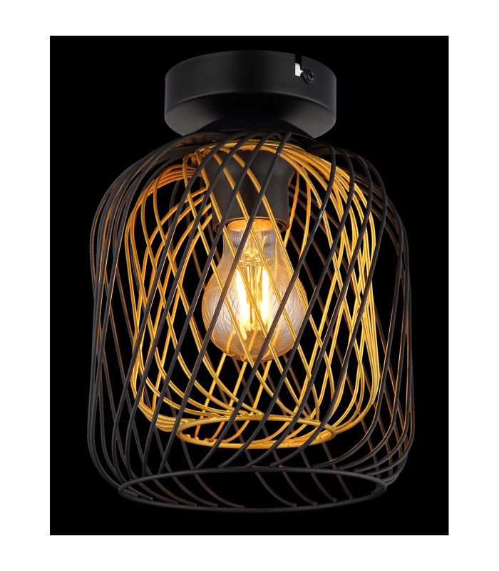 Dichti Semi Flush Ceiling Light Matt Black 1x E27-3