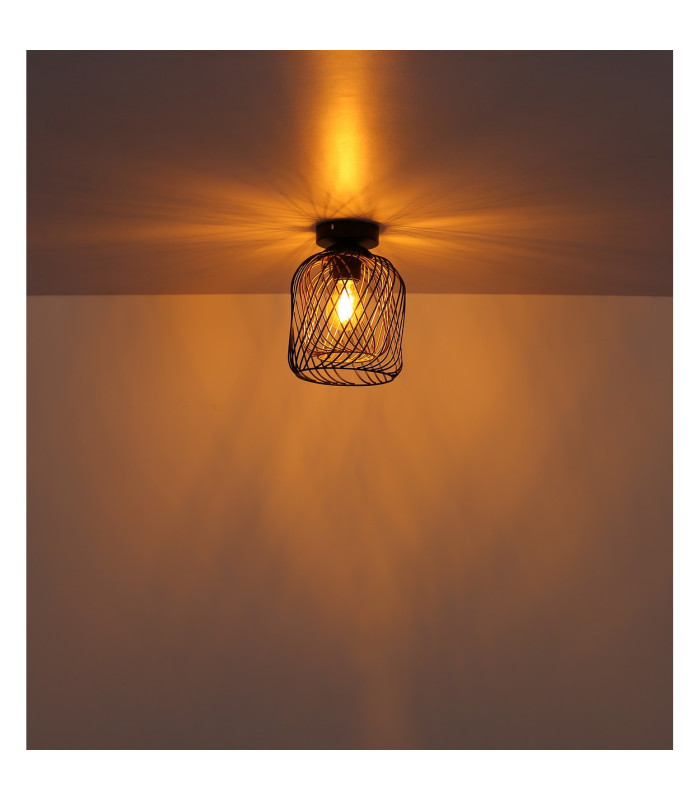 Dichti Semi Flush Ceiling Light Matt Black 1x E27-4