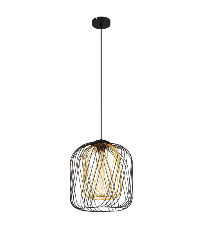 Dichti 35cm Wire Frame Pendant Ceiling Light Matt Black 1x E27-1