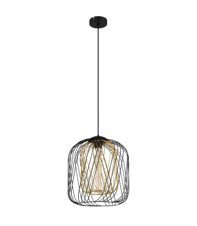 Dichti 35cm Wire Frame Pendant Ceiling Light Matt Black 1x E27-2