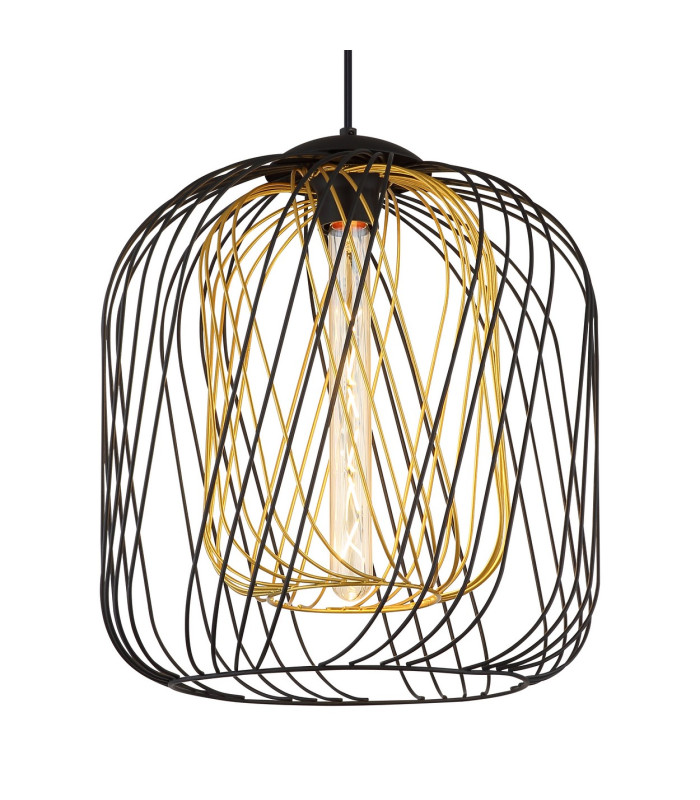 Dichti 35cm Wire Frame Pendant Ceiling Light Matt Black 1x E27-3
