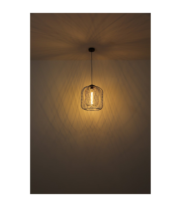 Dichti 35cm Wire Frame Pendant Ceiling Light Matt Black 1x E27-5