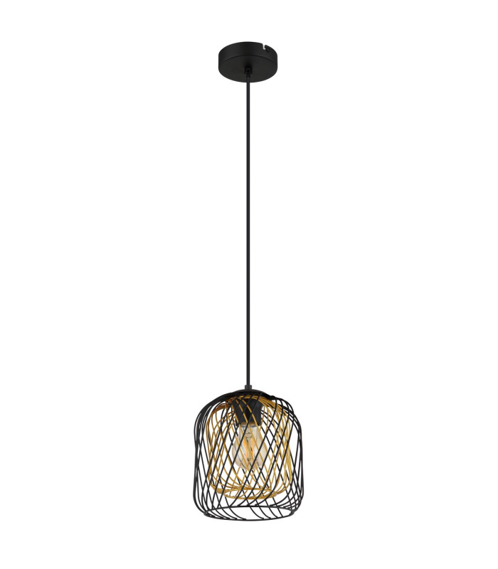 Dichti 18cm Wire Frame Pendant Ceiling Light Matt Black 1x E27-2