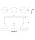 Grant Bar Pendant Ceiling Light Grey Matt Smoke Glass Shade 3x LED 3000K-5